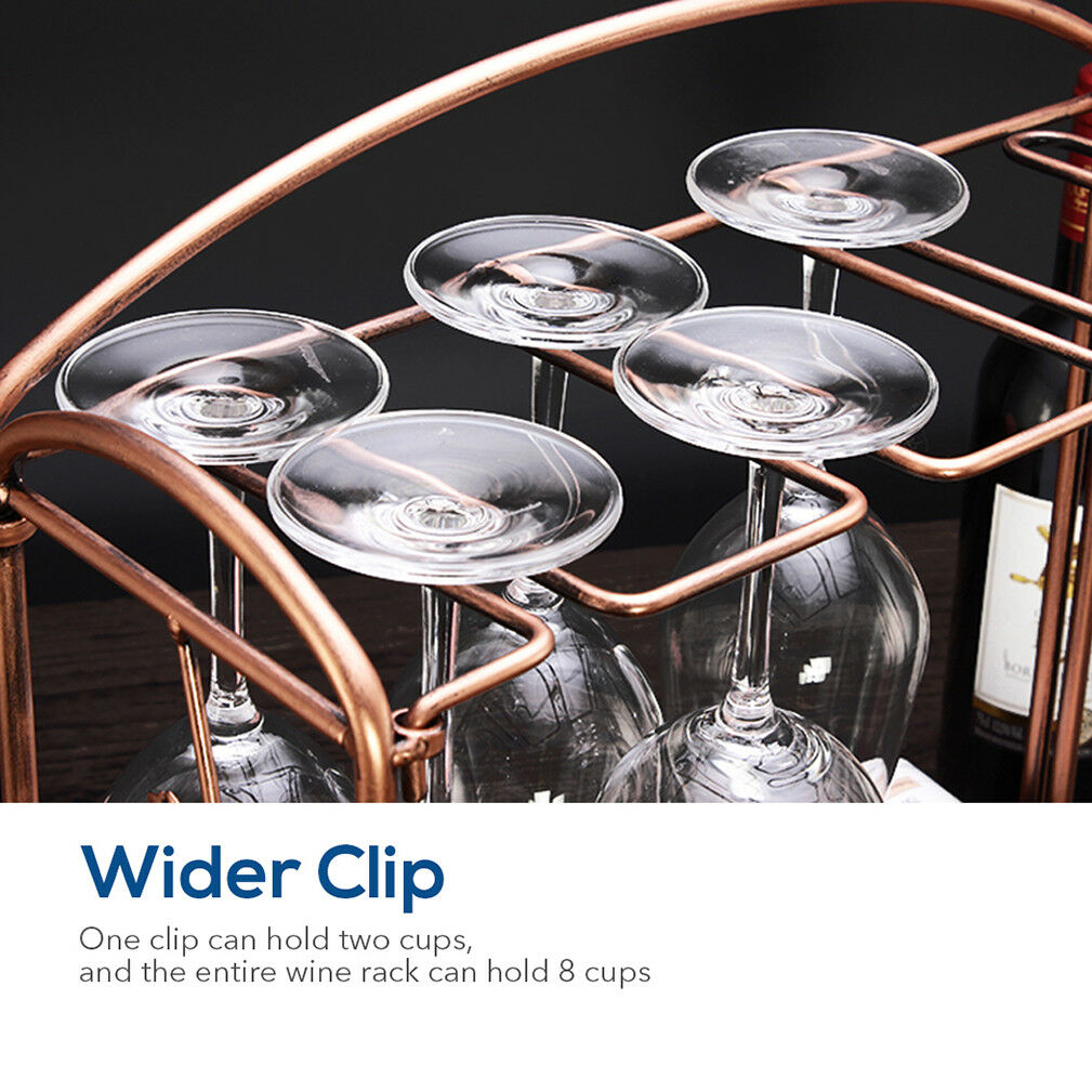 8 Bottle and 8 Goblet Wine Rack Holder Storage Organiser Display Shelf Bar 2 Tiers