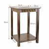 2/3Tier End Table Bamboo Square Oriental Table Bedside Chairside Table Furniture