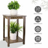 2/3Tier End Table Bamboo Square Oriental Table Bedside Chairside Table Furniture