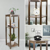 2/3Tier End Table Bamboo Square Oriental Table Bedside Chairside Table Furniture