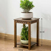 2/3Tier End Table Bamboo Square Oriental Table Bedside Chairside Table Furniture