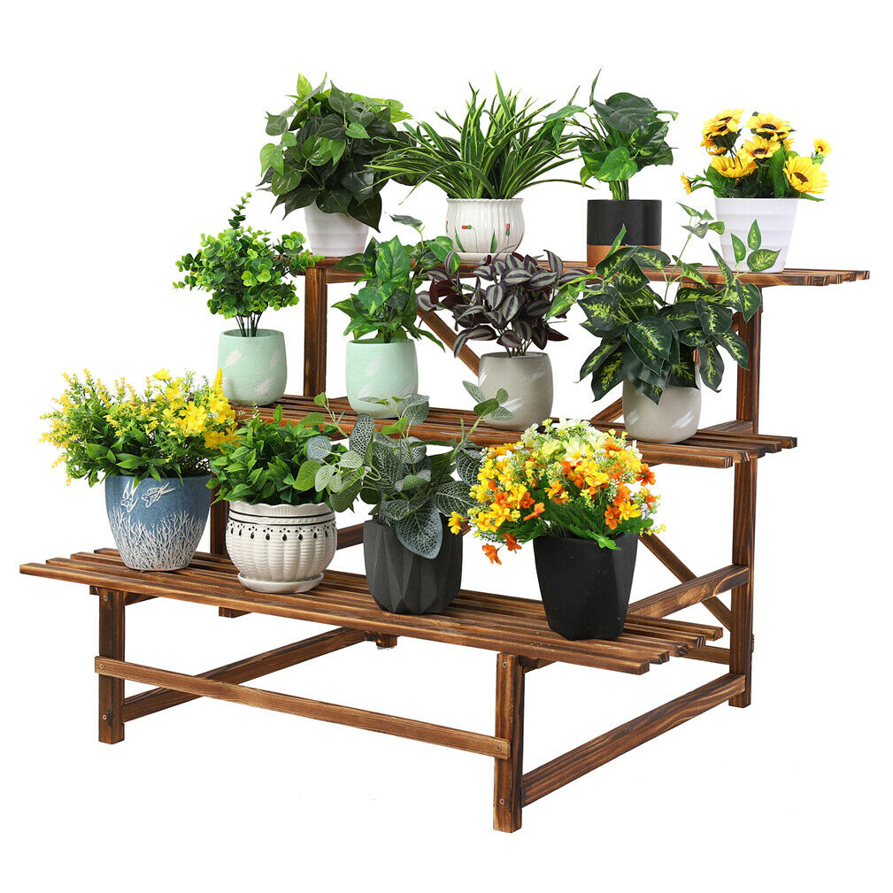 3 Ladder Outdoor Balcony Garden Plant Stand