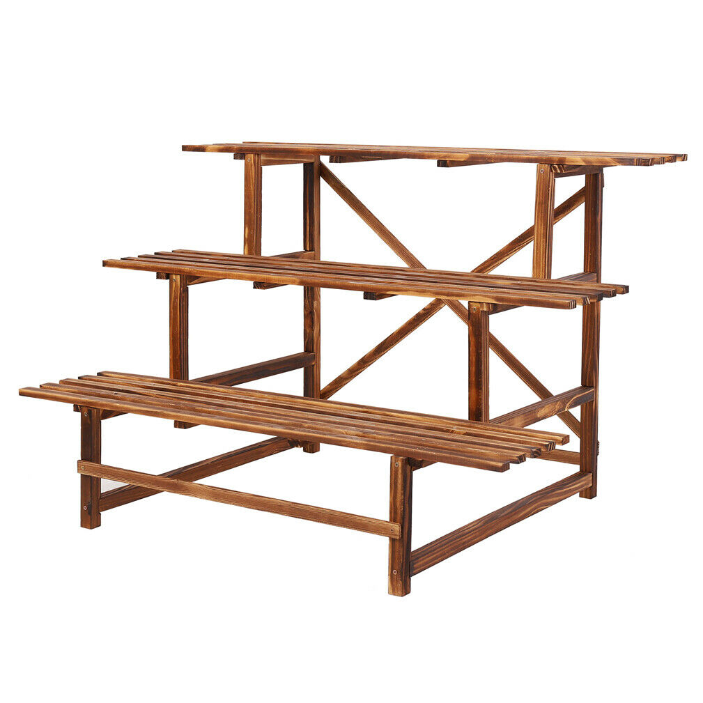 3 Ladder Outdoor Balcony Garden Plant Stand