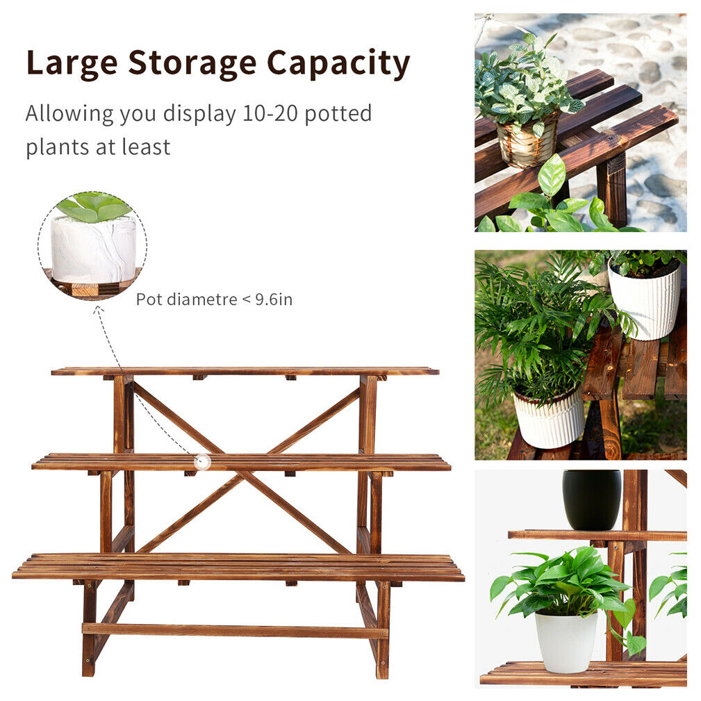 3 Ladder Outdoor Balcony Garden Plant Stand