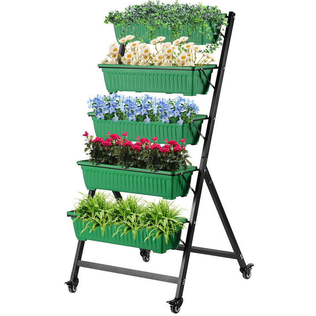 Rolling Vertical Raised Garden Bed Grow Herbs Vegetables Planter