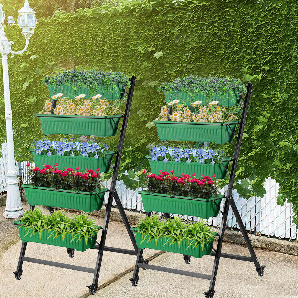 Rolling Vertical Raised Garden Bed Grow Herbs Vegetables Planter