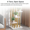 6 Tiers Plant Stand Metal Flower Pots Shelf Indoor Outdoor White+ Gold