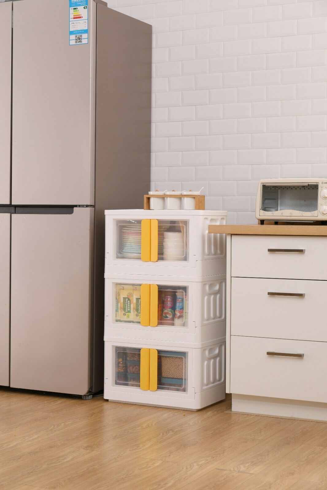 32L Stackable Foldable Storage Container Organizer
