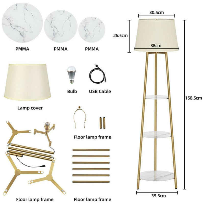 Plexiglass LED Floor Lamp Light Storage