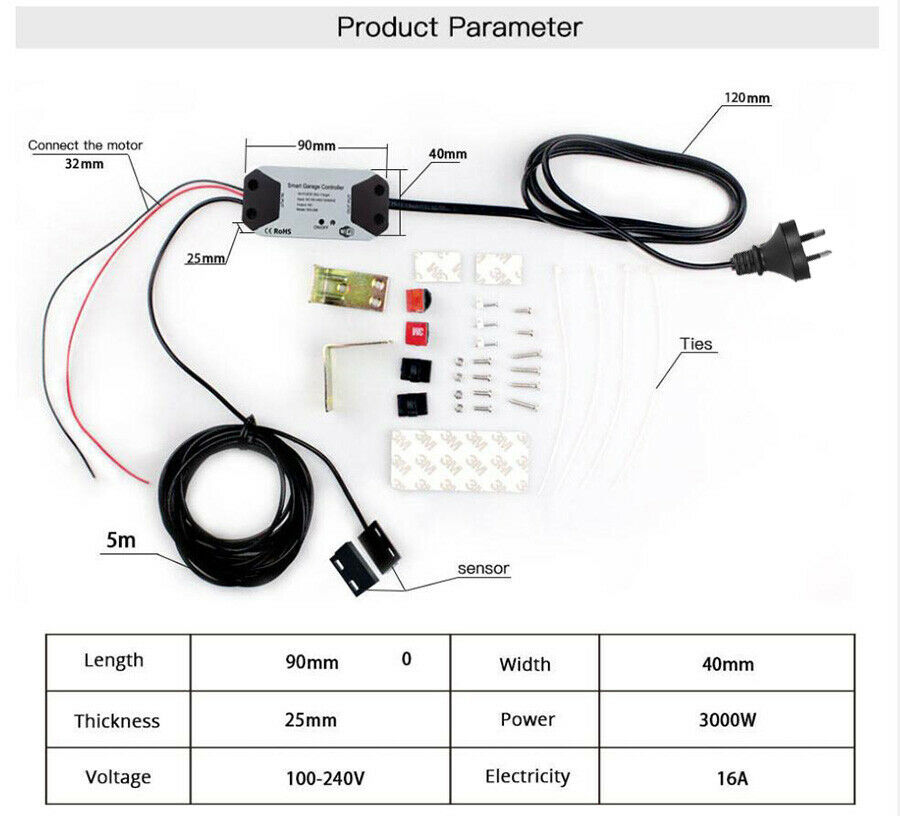 WIFI Wireless APP Remote Controller Smart Home Garage Door Opener