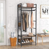 Large Garment Coat Rack Shoe Rack for Entryway Bedroom