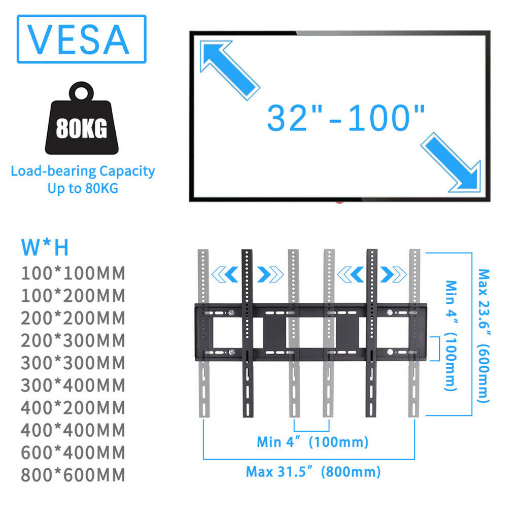 Heavy Duty 40-100 inch Mobile TV Trolley Rolling TV Floor Stand