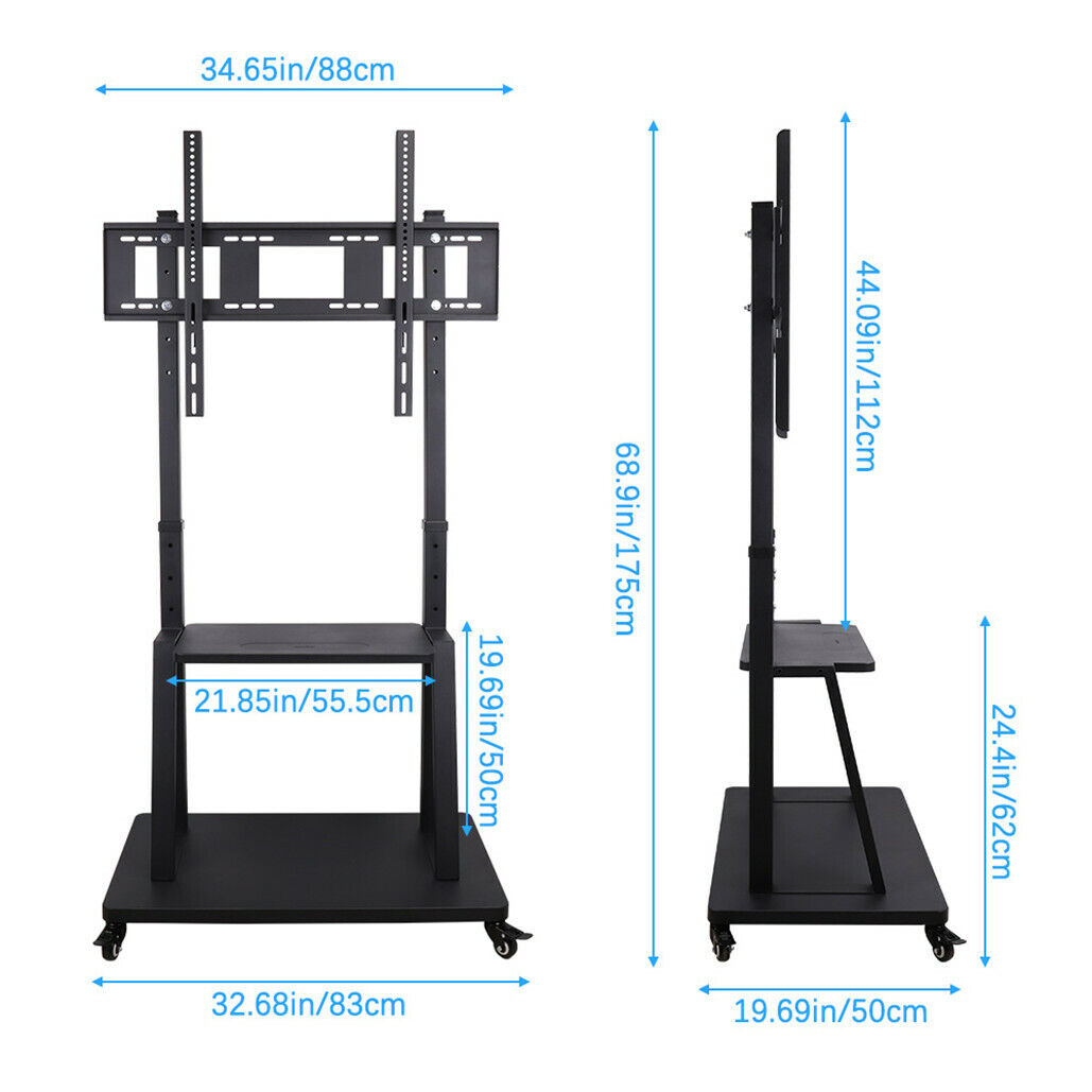 Heavy Duty 40-100 inch Mobile TV Trolley Rolling TV Floor Stand