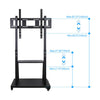 Heavy Duty 40-100 inch Mobile TV Trolley Rolling TV Floor Stand