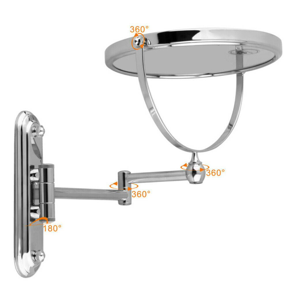 Extendable Wall-Mounted Bathroom Makeup Mirror 10X Magnifier