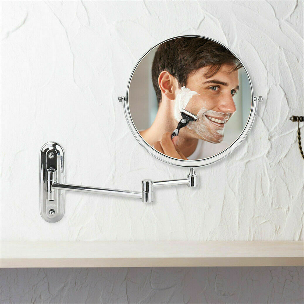 Extendable Wall-Mounted Bathroom Makeup Mirror 10X Magnifier