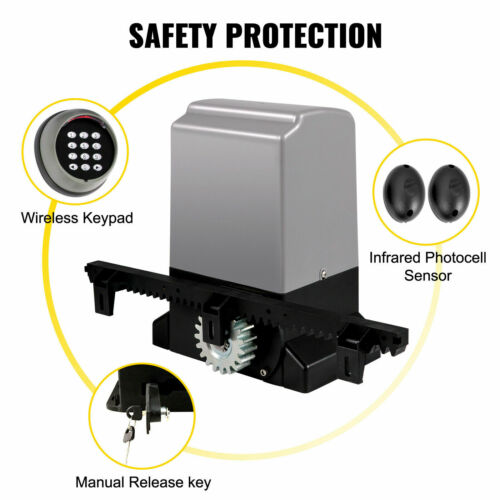 1800KG Automatic Sliding Gate Opener Remote APP Control Rail 4-8M