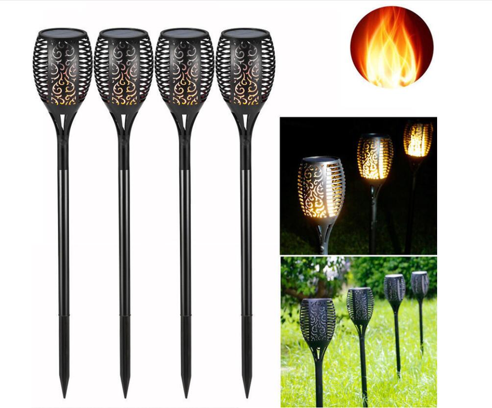 10pcs Solar Torch Lights 96 LED Flickering Lighting Dancing Flame Garden Lamp