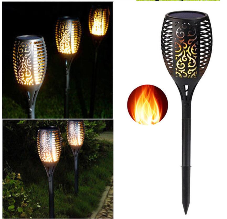 10pcs Solar Torch Lights 96 LED Flickering Lighting Dancing Flame Garden Lamp