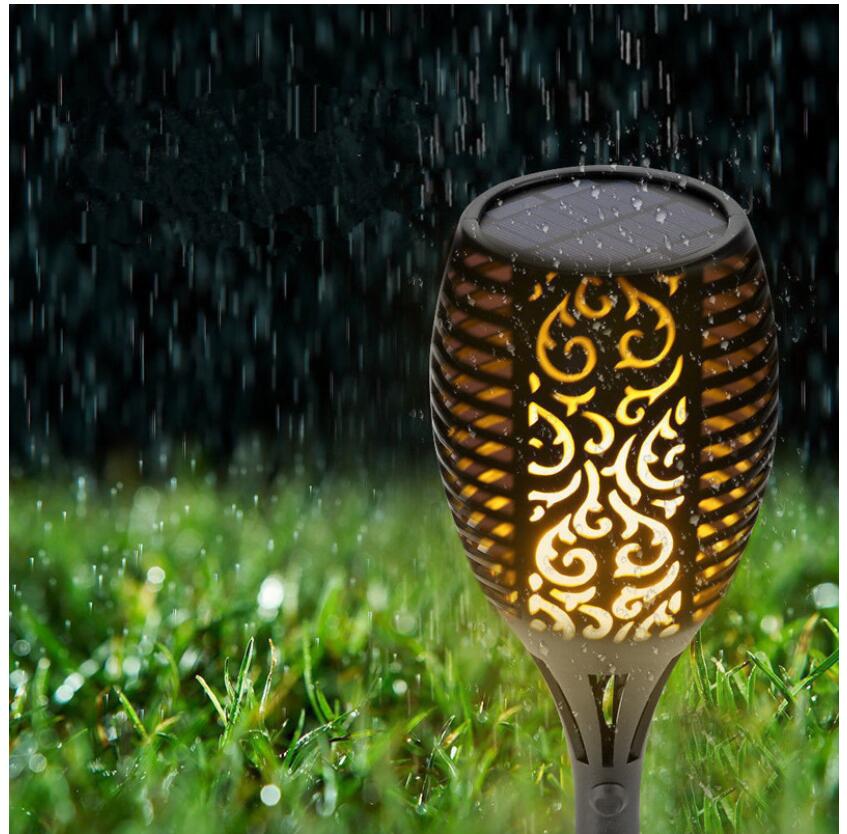 10pcs Solar Torch Lights 96 LED Flickering Lighting Dancing Flame Garden Lamp