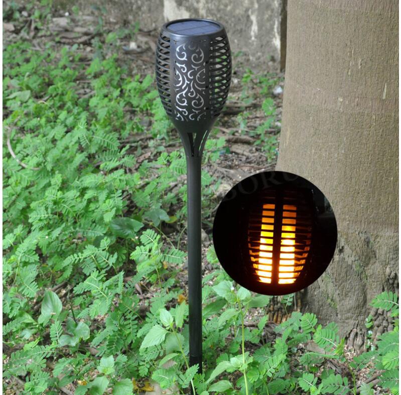 10pcs Solar Torch Lights 96 LED Flickering Lighting Dancing Flame Garden Lamp