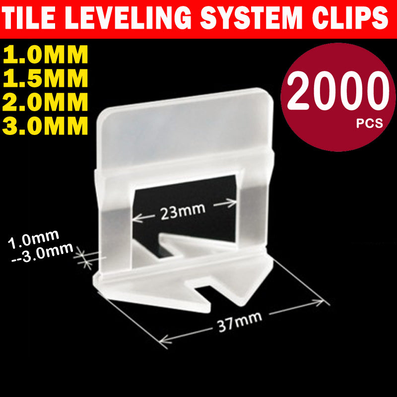 2000pcs 1.0mm/1.5mm/2.0mm/3.0mm Clips Tile leveling System Clips Levelling Spacer Tiling Tool Wall Floor
