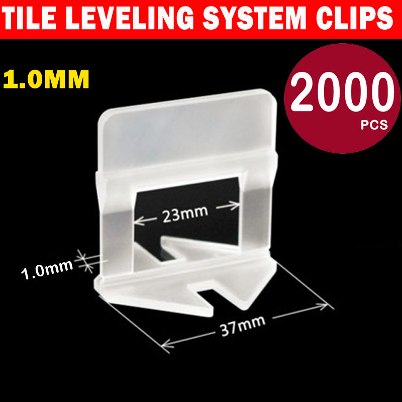 2000pcs 1.0mm Tile leveling System Clips Levelling Spacer Tiling Tool Wall Floor