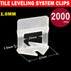 2000pcs 1.0mm Tile leveling System Clips Levelling Spacer Tiling Tool Wall Floor